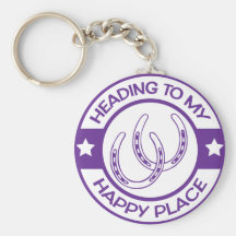 A258 happy place horseshoes purple keychain