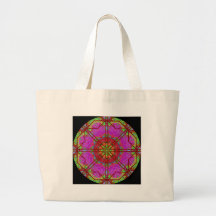 A42 Rose Window Mandala Tote Bags