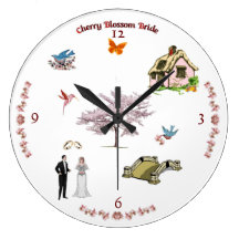 A71 Cherry Blossom Bride Wall Clock