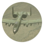A-10 Warthog anti-tank aircraft, aerial shot Round Sticker