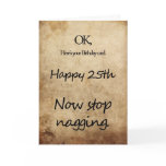 A 25th birthday for a nag cards