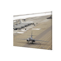 A B-1B Lancer arrives at Eielson Air Force Base Stretched Canvas Print