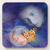 A baby and mother's joy beverage coaster