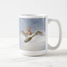 A baby and the swan sky coffee mug