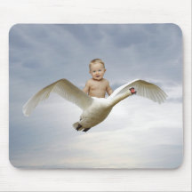 A baby and the swan sky mousepad