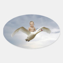 A baby and the swan sky sticker