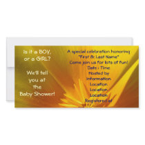 A Baby Boy A Baby Girl? Find out at Baby Shower! Personalized Photo Card