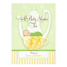A Baby Shower Tea Party  |  Gender Neutral Custom Invitations