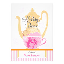 A Baby Shower Tea Party  |  Girl Personalized Invites