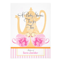 A Baby Shower Tea Party  |  Twin Girls Custom Invites