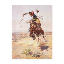 A Bad Hoss by Charles Marion Russell in 1904 Postcard