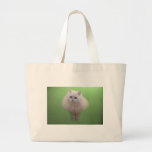 A ball of fluff white kitten canvas bag