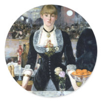 A Bar at the Folies Bergère, Édouard Manet Round Sticker