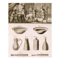 A barbershop and barber tools, from the 'Encyclope posters