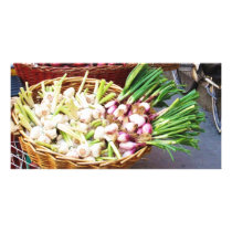 A basket of GARLIC - Naples, Italy Photo Card