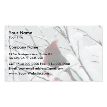 A Beautiful Red Cardinal In The Bushes Covered Wit Business Cards