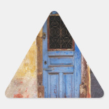 A beautiful rustic old blue door in CRETE, Greece Sticker