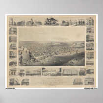 A Birds-Eye View Sacramento, 1857 Posters