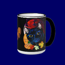 A Black Cat Halloween Mug mugs