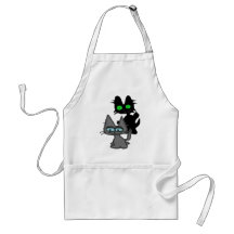 A Black Kitty Wants To Play Apron
