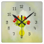 a bouquet of red flowers Wall Clock