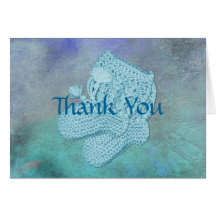 A Boy Booties Thank You Notes Cards