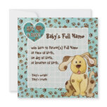 A Boy's Best Friend Photo Birth Announcement