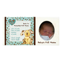 A Boy's Best Friend Photo Birth Announcement Photo Cards