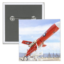 A BQM-74E Chukar drone ready for launch Pinback Button
