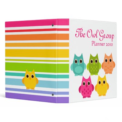 A Bright Bunch of Owls Binder by candystore