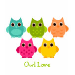 A Bright Bunch of Owls t-shirts