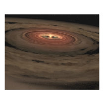 A brown dwarf surrounded by a swirling disc photograph