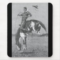 A Bucking Bronco by Remington, Vintage Cowboy Mousepad