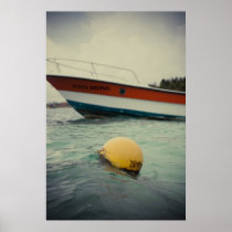 A Buoy and Boat in the Water