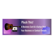 A Business Card And Musicians Guitar Pick