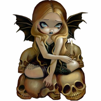 A Candle In The Dark skull fairy Photo Sculpture by strangeling