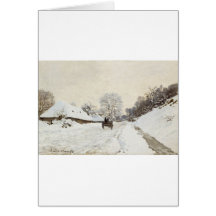 A Cart on the Snowy Road at Honfleur (1865) Greeting Card
