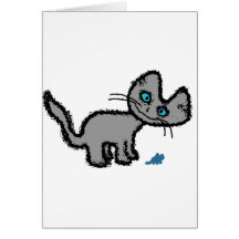 A Cat Looks While Playing Greeting Card