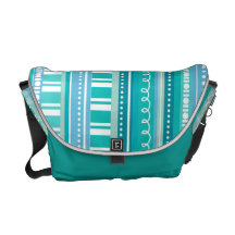 A Celebration of Funky Stripes in Teal Messenger Bags