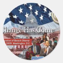 A Change Has Come - The 2009 Obama Inaugural Sticker