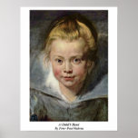 A Child'S Head By Peter Paul Rubens Poster