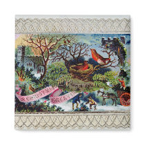 A Christmas Greeting, Victorian postcard Magnets