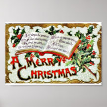 A christmas greeting with bible words posters