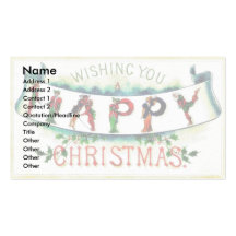 A christmas greeting with people found with variou business card