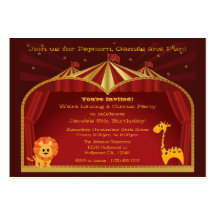 A Circus Birthday Party Invitations Business Card Template