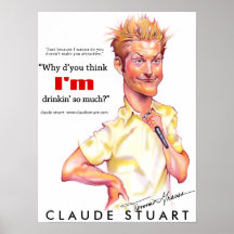 A Claude Stuart Caricature by Tammie Graves Print
