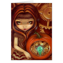 "A Clockwork Pumpkin" Greeting Card