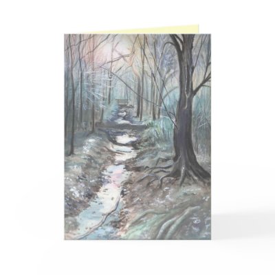 a cold winters day greeting card by littleElizzabeth