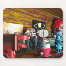 A Collection of 3D Vintage Space Toys Mousepad