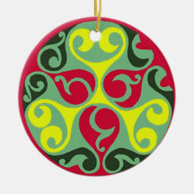 A Colourful Celtic Design with Many Triskelions Christmas Ornament